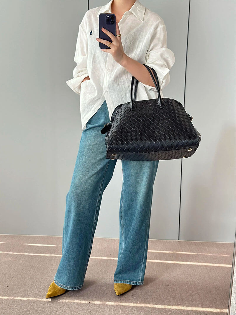 Sac cabas tissé au henné
