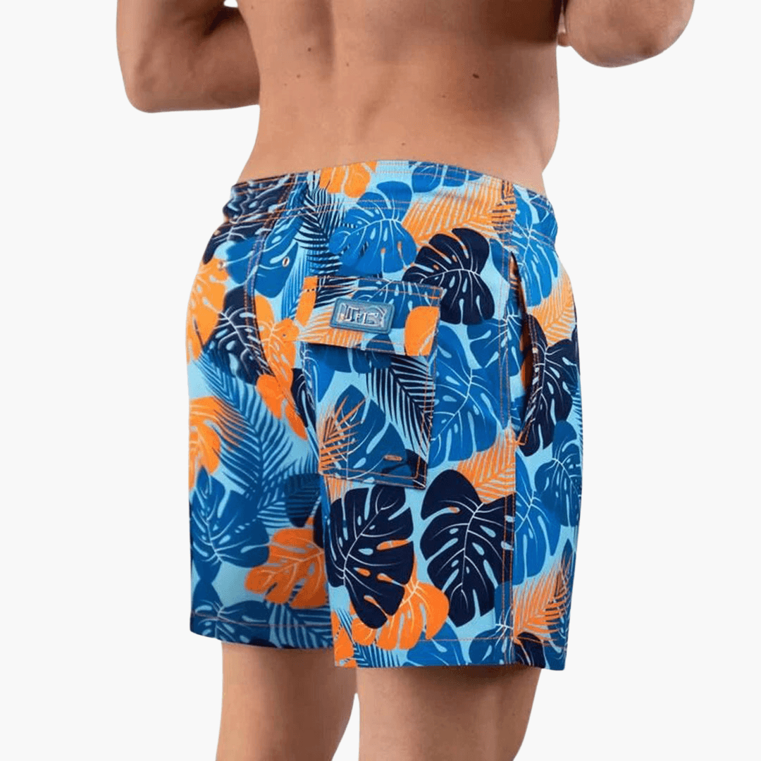 Short de bain homme à imprimé tropical – confortable et élégant