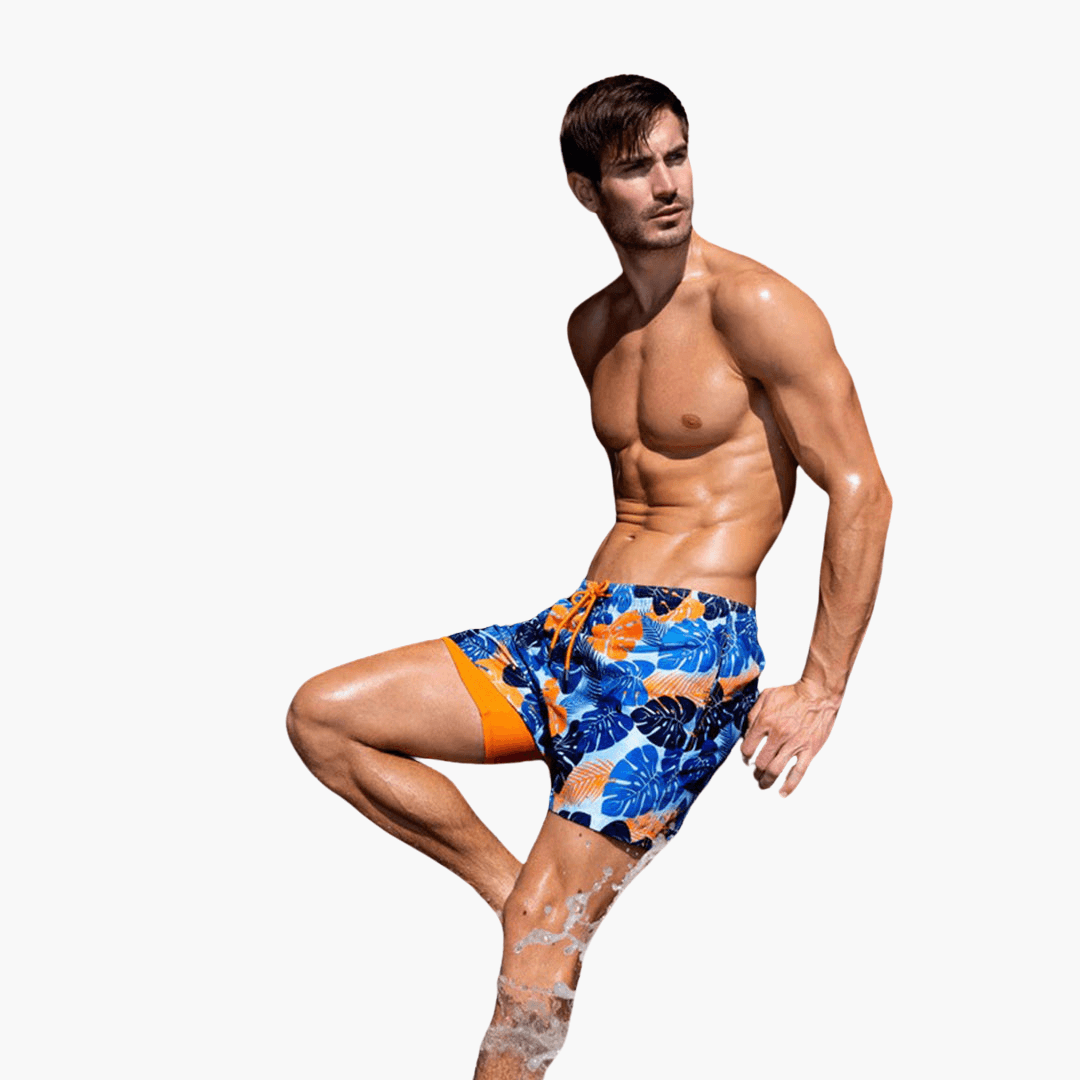 Short de bain homme à imprimé tropical – confortable et élégant