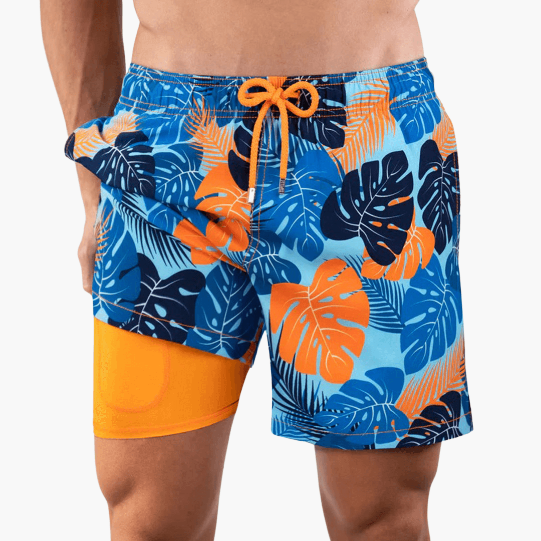 Short de bain homme à imprimé tropical – confortable et élégant