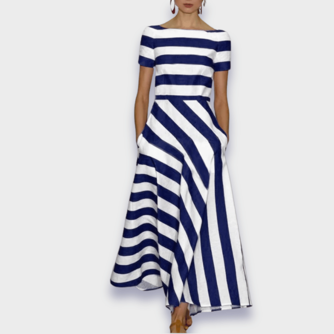 Janell | Robe longue rayée faite main
