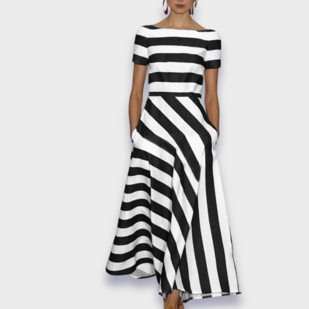 Janell | Robe longue rayée faite main
