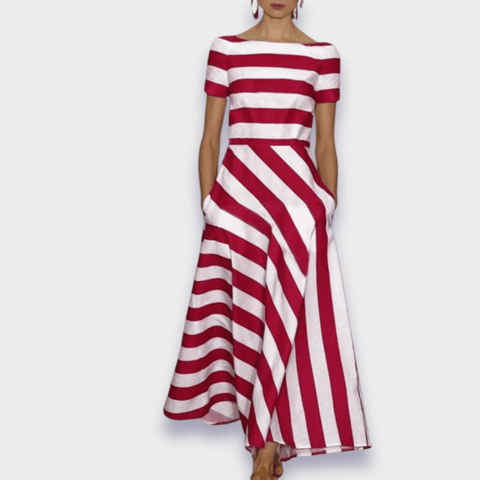 Janell | Robe longue rayée faite main
