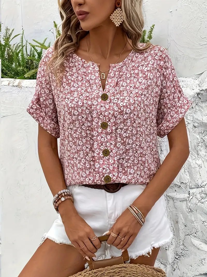 JELENA | ELEGANTES SOMMERBLUMEN-Oberteil