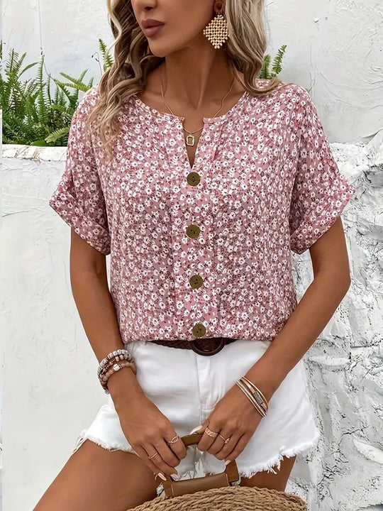 JELENA | ELEGANTES SOMMERBLUMEN-Oberteil