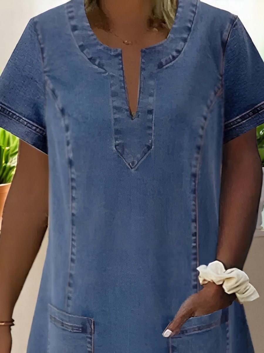 Julia | Robe en jean souple avec poches 