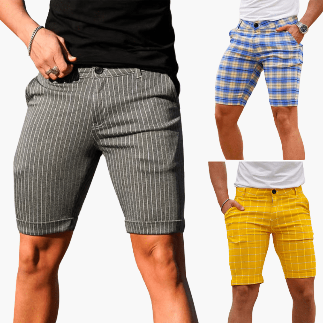 Short homme à carreaux - Mode estivale respirante en coton 