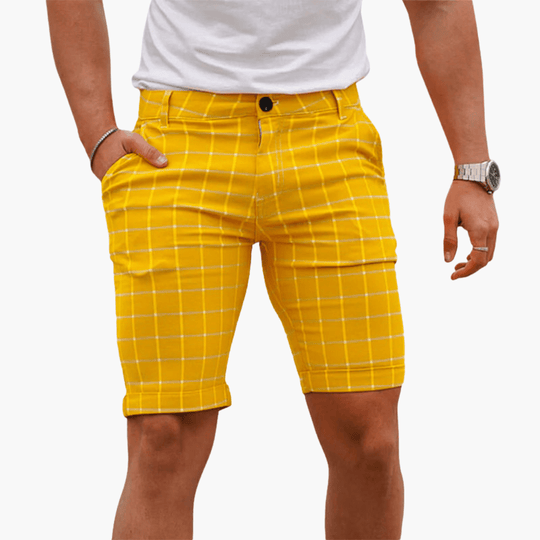 Short homme à carreaux - Mode estivale respirante en coton 