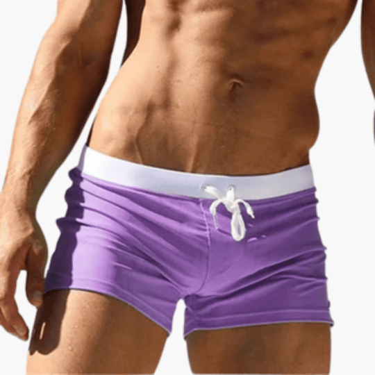 Maillot de bain court pour homme – coupe ajustée avec cordon de serrage 