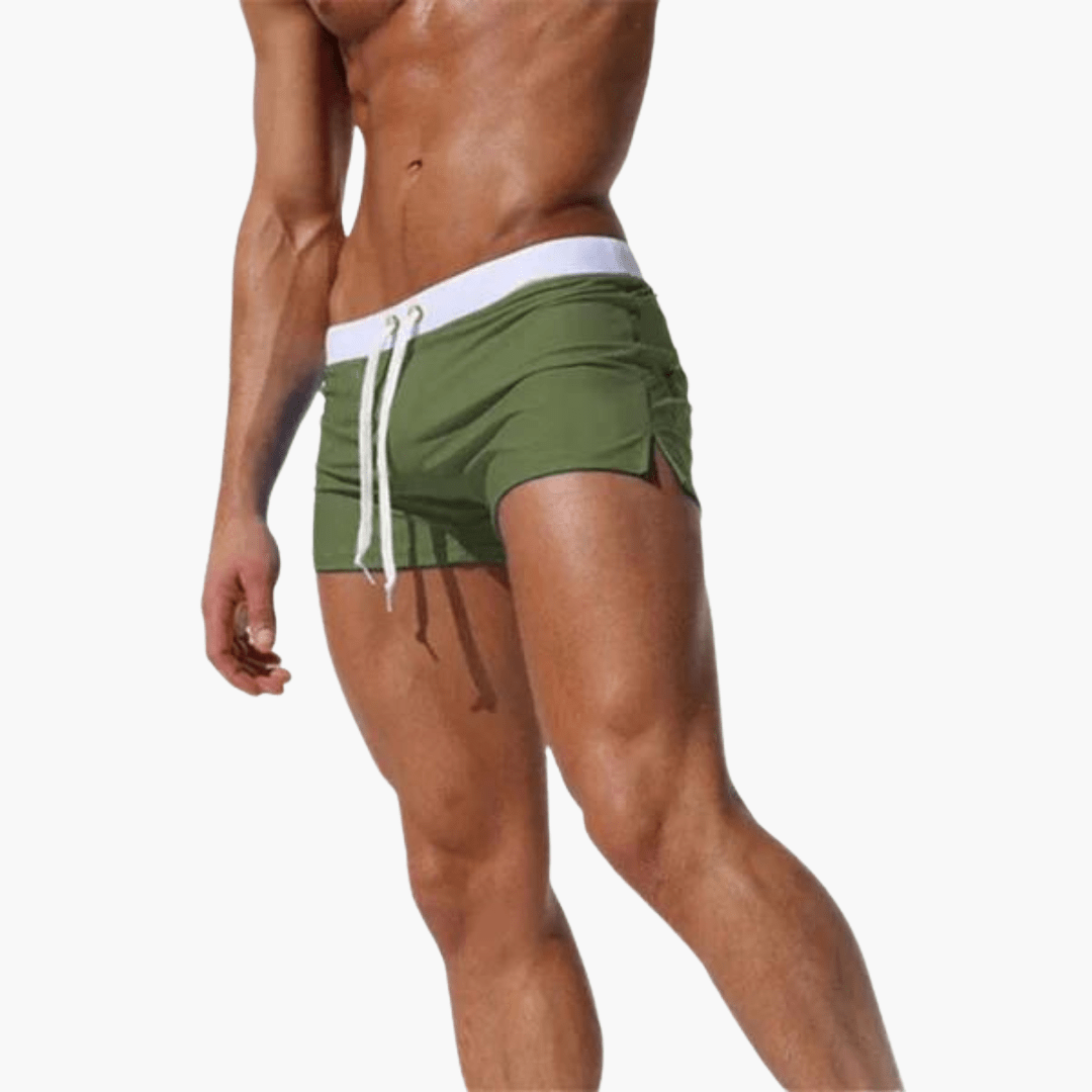 Maillot de bain court pour homme – coupe ajustée avec cordon de serrage 