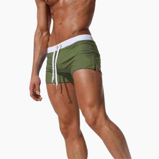 Maillot de bain court pour homme – coupe ajustée avec cordon de serrage 