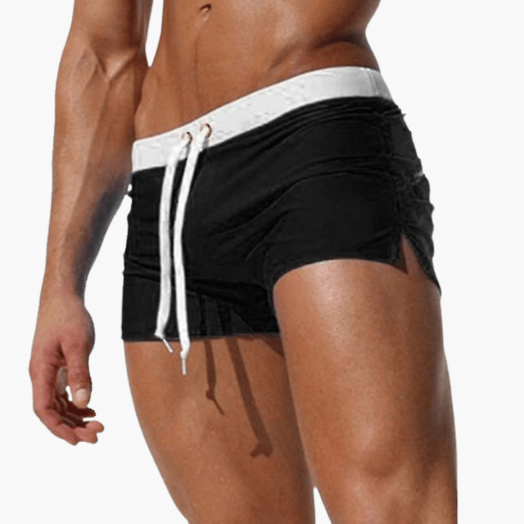 Maillot de bain court pour homme – coupe ajustée avec cordon de serrage 
