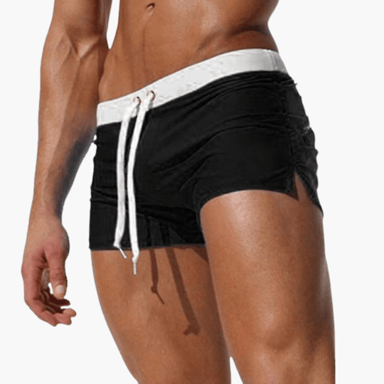 Maillot de bain court pour homme – coupe ajustée avec cordon de serrage 