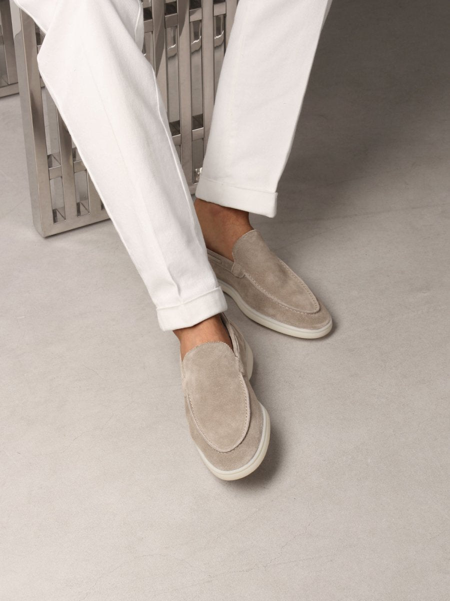Mocassins yacht gris clair