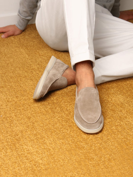 Mocassins yacht gris clair