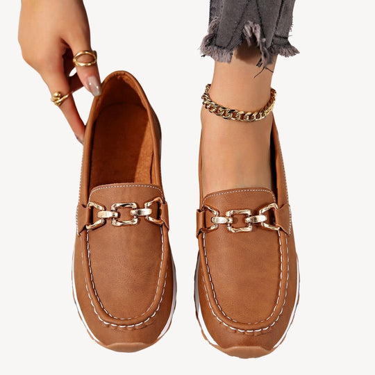 Loravelle I Mocassins Orthopédiques en Suède pour Femmes avec Chaîne