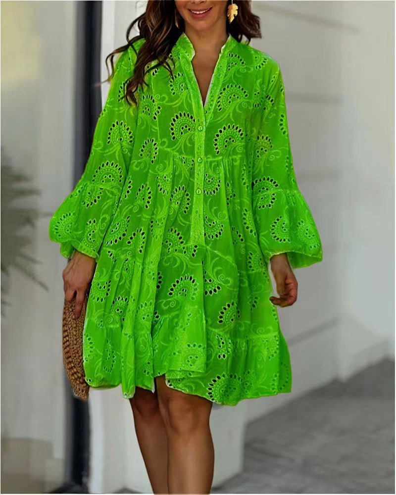 LOWEY | ROBE MIDI ÉLÉGANTE BRODÉE 