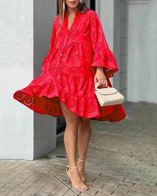 LOWEY | ROBE MIDI ÉLÉGANTE BRODÉE 