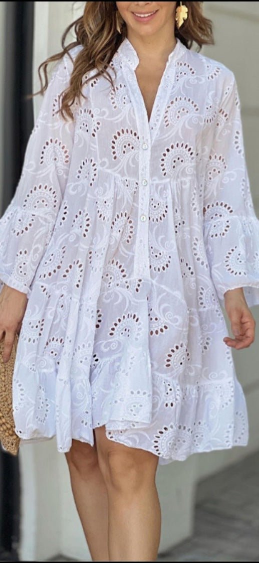 LOWEY | ROBE MIDI ÉLÉGANTE BRODÉE 