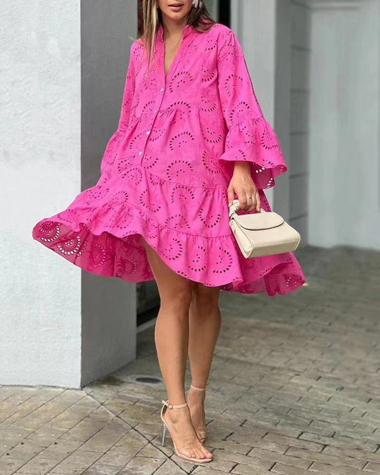 LOWEY | ROBE MIDI ÉLÉGANTE BRODÉE 