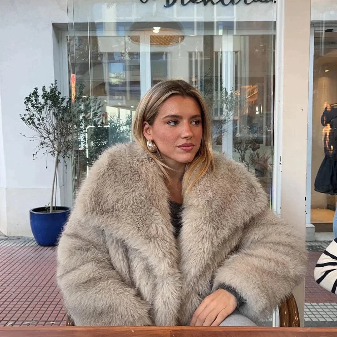 Mara | Manteau duveteux pour femme