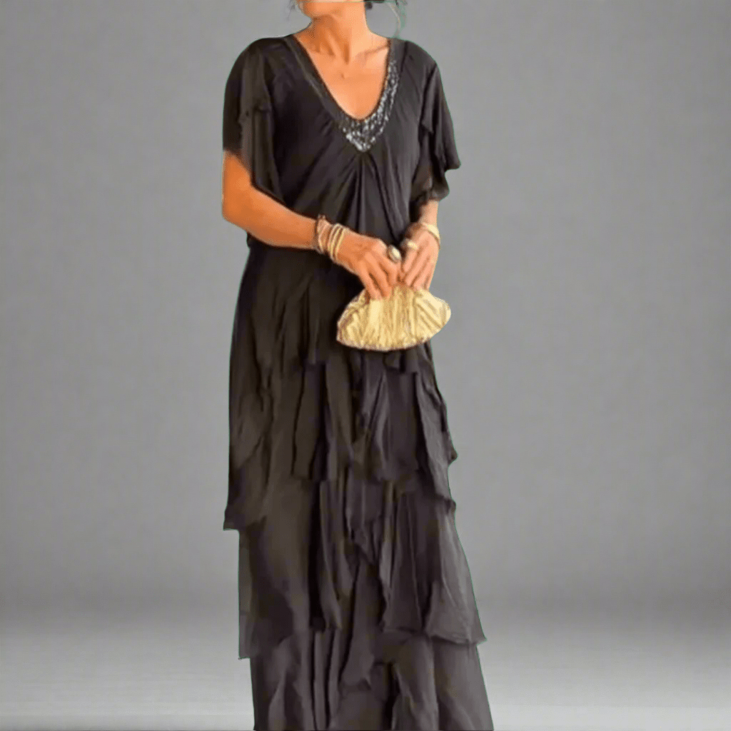 Maresilda | Robe longue élégante à col en V