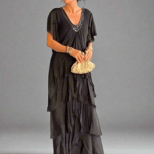 Maresilda | Robe longue élégante à col en V