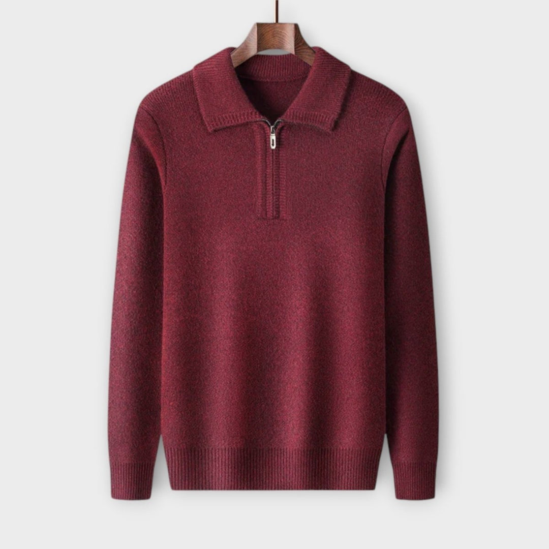 Mérinos - Pull demi-zip élégant et confortable