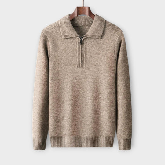 Mérinos - Pull demi-zip élégant et confortable