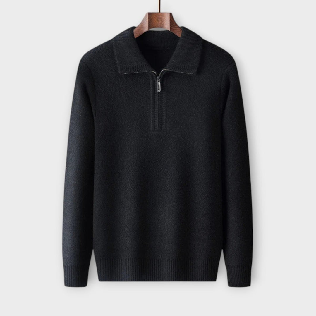 Mérinos - Pull demi-zip élégant et confortable