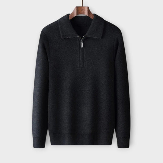 Mérinos - Pull demi-zip élégant et confortable