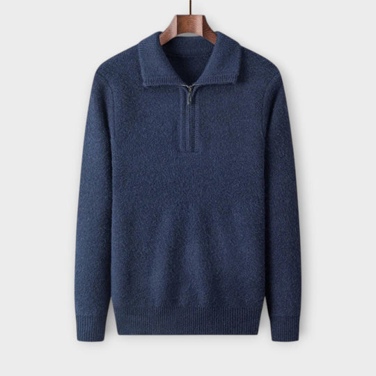 Mérinos - Pull demi-zip élégant et confortable