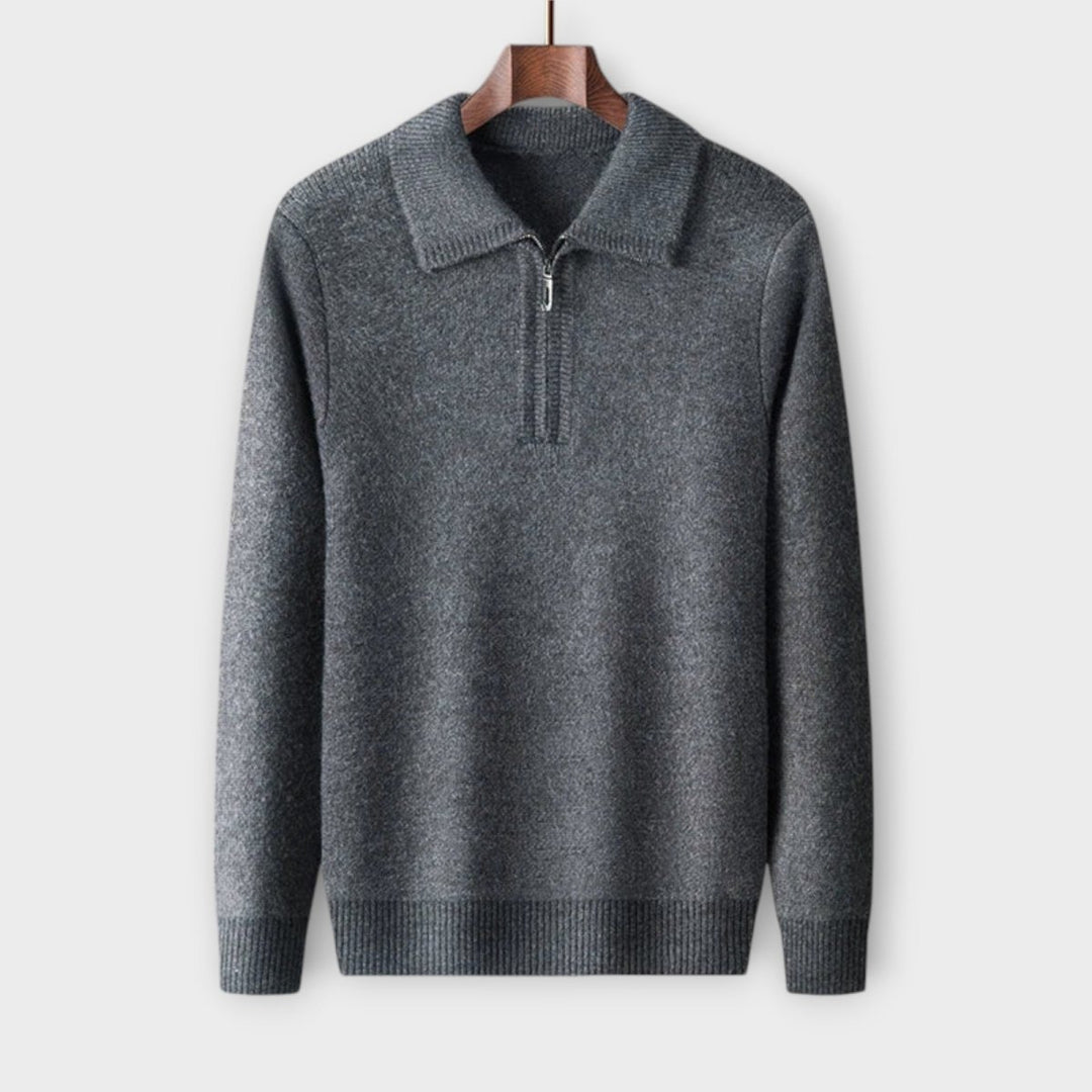 Mérinos - Pull demi-zip élégant et confortable