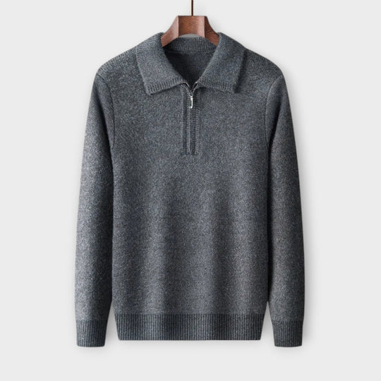 Mérinos - Pull demi-zip élégant et confortable