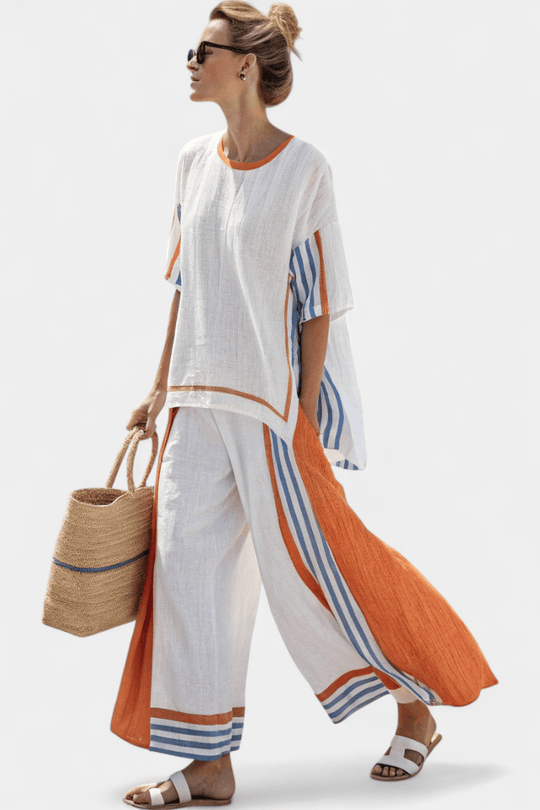 Mirthe | Ensemble deux pièces aérien à rayures et coupe oversize 