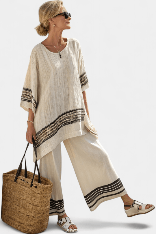 Mirthe | Ensemble deux pièces aérien à rayures et coupe oversize 