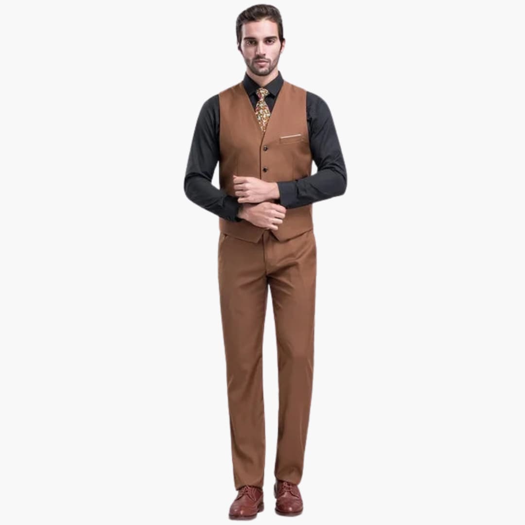 Costume d'invité de mariage moderne - pour homme avec gilet et pantalon