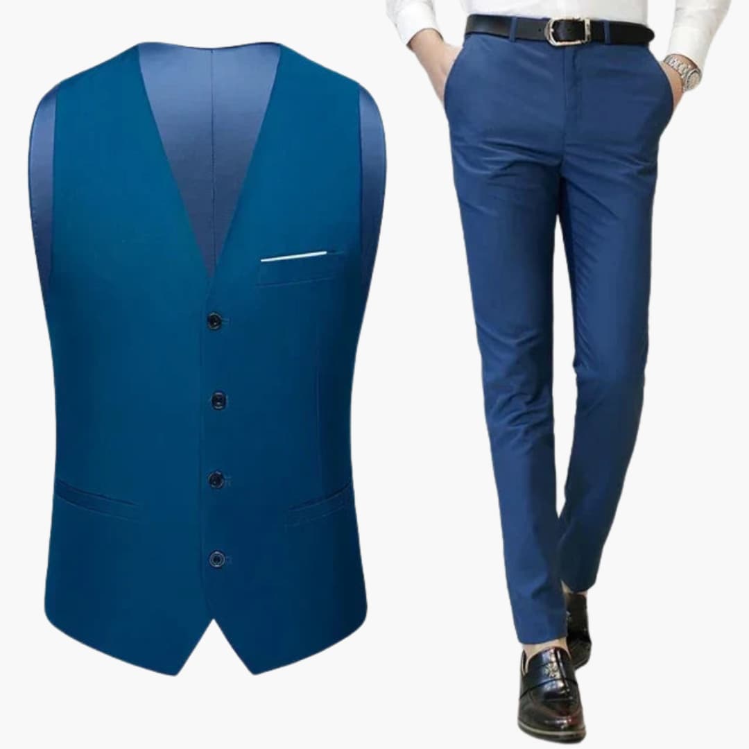 Costume d'invité de mariage moderne - pour homme avec gilet et pantalon