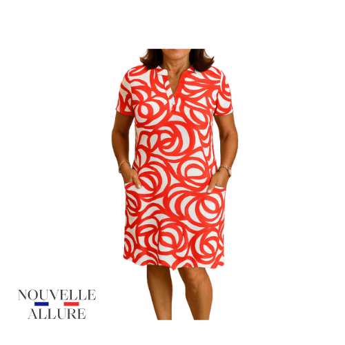 Monique | Robe imprimée col V
