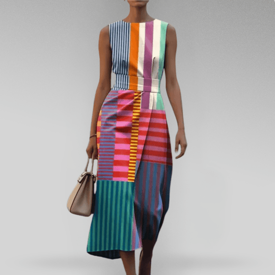 Nadine | Robe à imprimé géométrique et coupe ample 