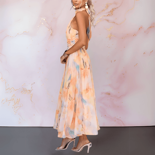 Fashionmoment® Naomi | Robe aquarelle élégante à la coupe ajustée 
