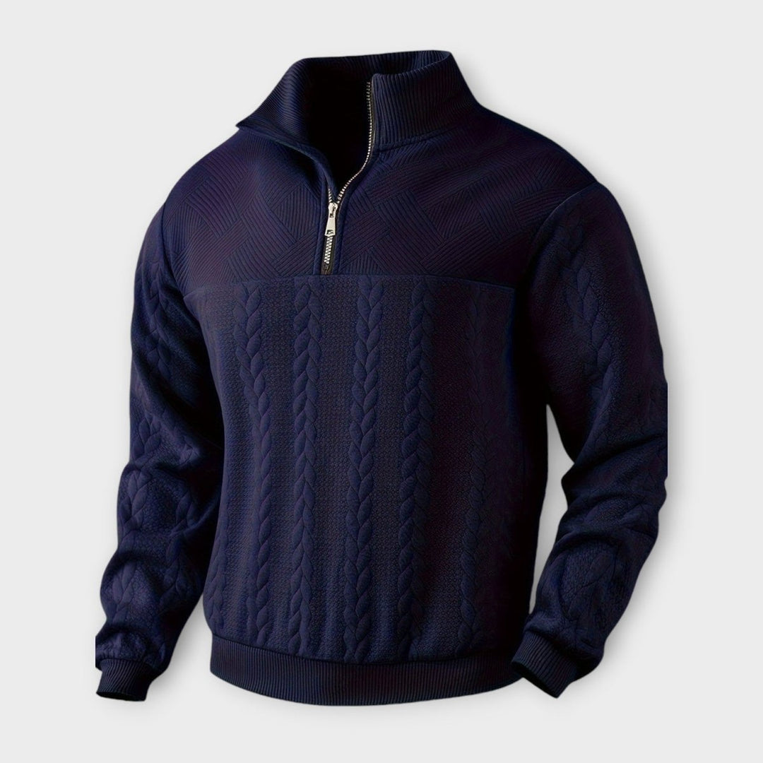 Rafael - élégant pull vintage demi-zip