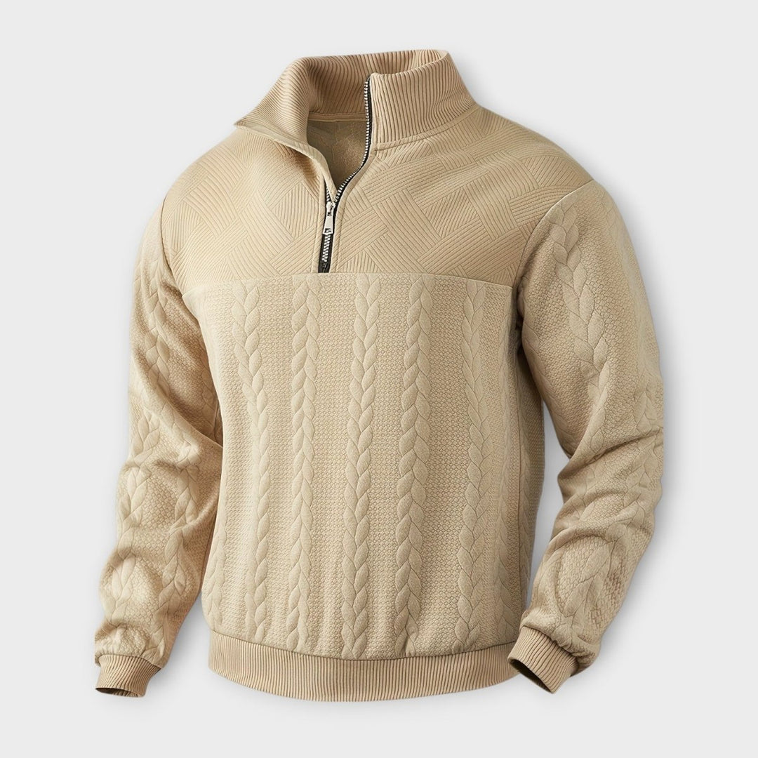 Rafael - élégant pull vintage demi-zip