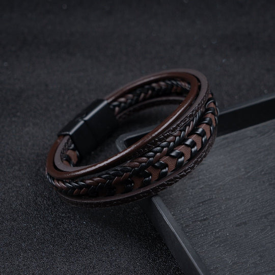 Ragnar Band - Geflochtenes Leder-Viking-Armband