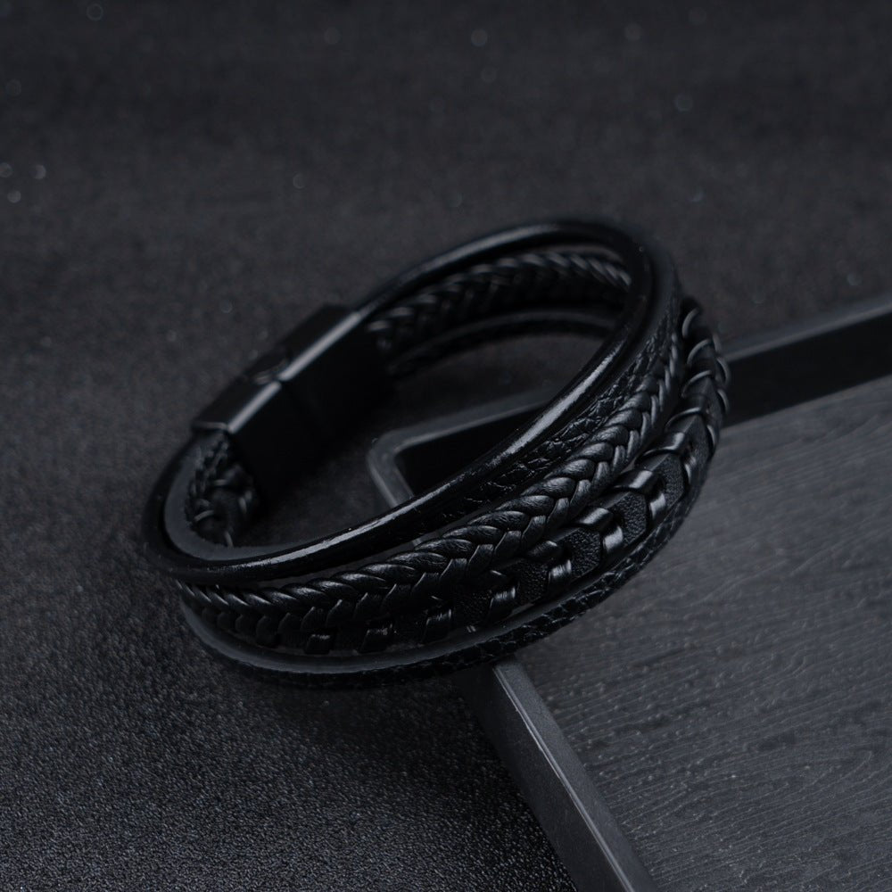 Ragnar Band - Geflochtenes Leder-Viking-Armband
