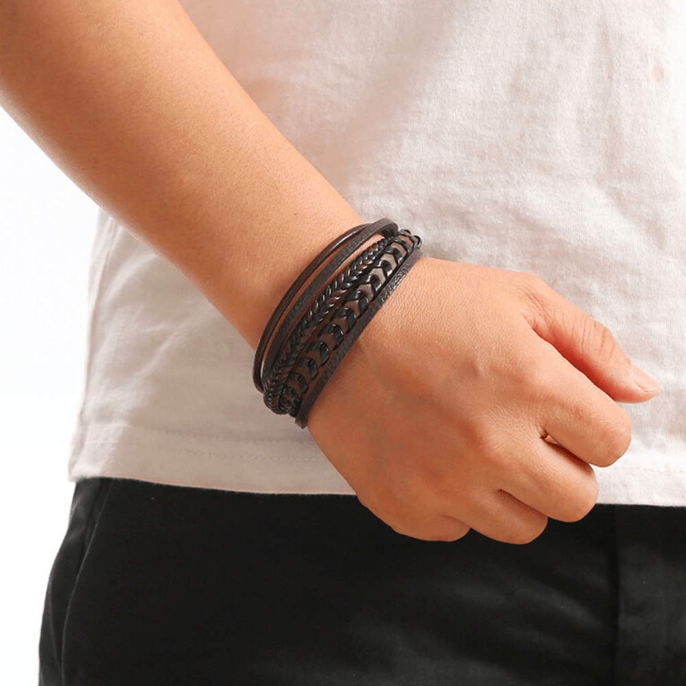 Ragnar Band - Geflochtenes Leder-Viking-Armband