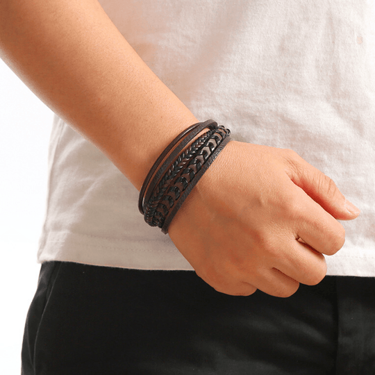 Ragnar Band - Geflochtenes Leder-Viking-Armband