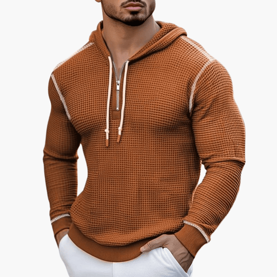 Rainer | Stilvoller Waffel-Langarm-Kapuzenpullover