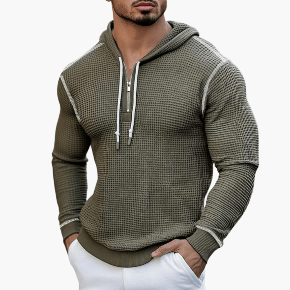 Rainer | Stilvoller Waffel-Langarm-Kapuzenpullover