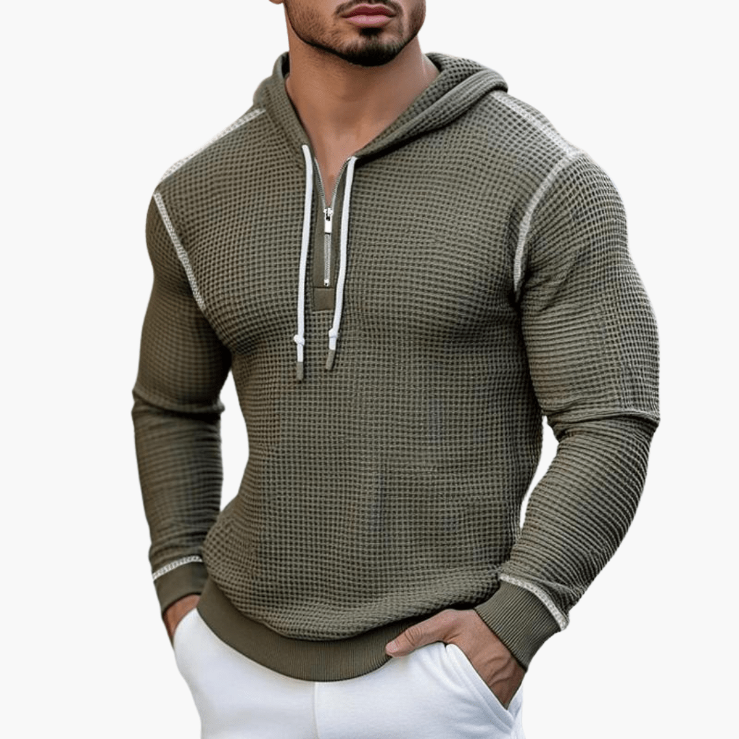 Rainer | Stilvoller Waffel-Langarm-Kapuzenpullover